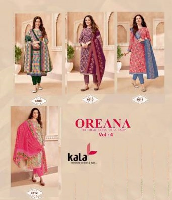 Oreana Vol 4 By Kala Cotton Dress Material Catalog